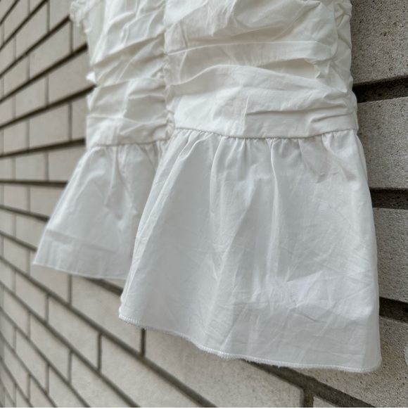 NWT Anthropologie Sunday in Brooklyn Ruffled Peplum White Tank - Picture 7 of 14